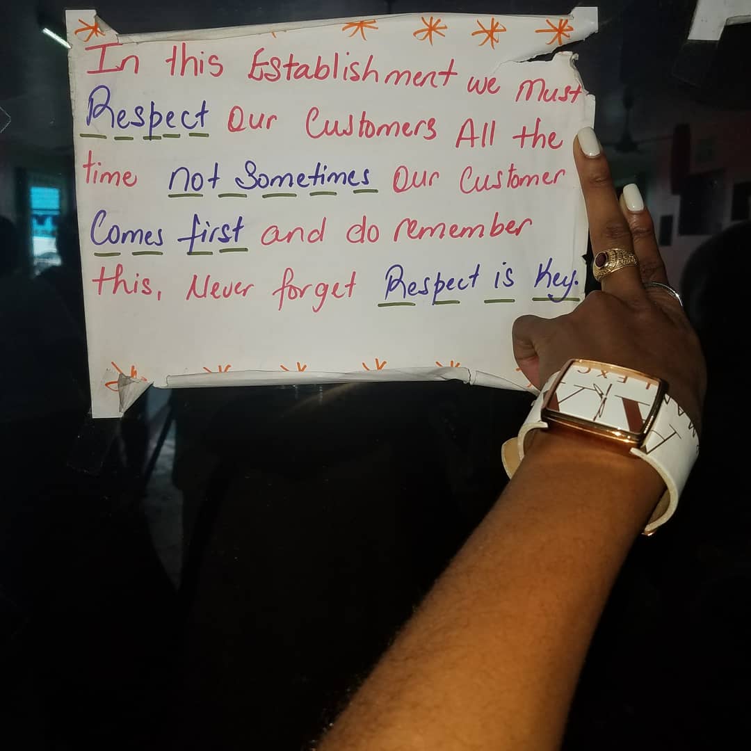 GetTheSpike's tweet photo. We came across this sign and had to take a pic.
It seems like the intentions are good but should this sign be for customers?
Is the look of this sign effective for customers or staff? #getthespike
#customerservice #customerexperience #experience #service #customers #custexp https://t.co/eB1OFQUhDi