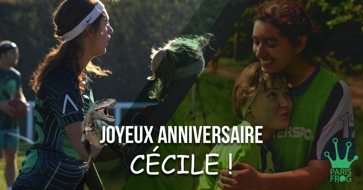 Cécile de la maison Serdaigle
Héritière de Photoshop &amp; Indesign
Reine des Graphismes &amp; des Beaux Maillots
Protectrice des Frogettes
Mère des dinos
Khaleesi de l'Allée Royale
Bourrée imbrulée &amp; briseuse du Comic sans MS
Nous, simples 🐸, nous te souhaitons un joyeux anniversaire!