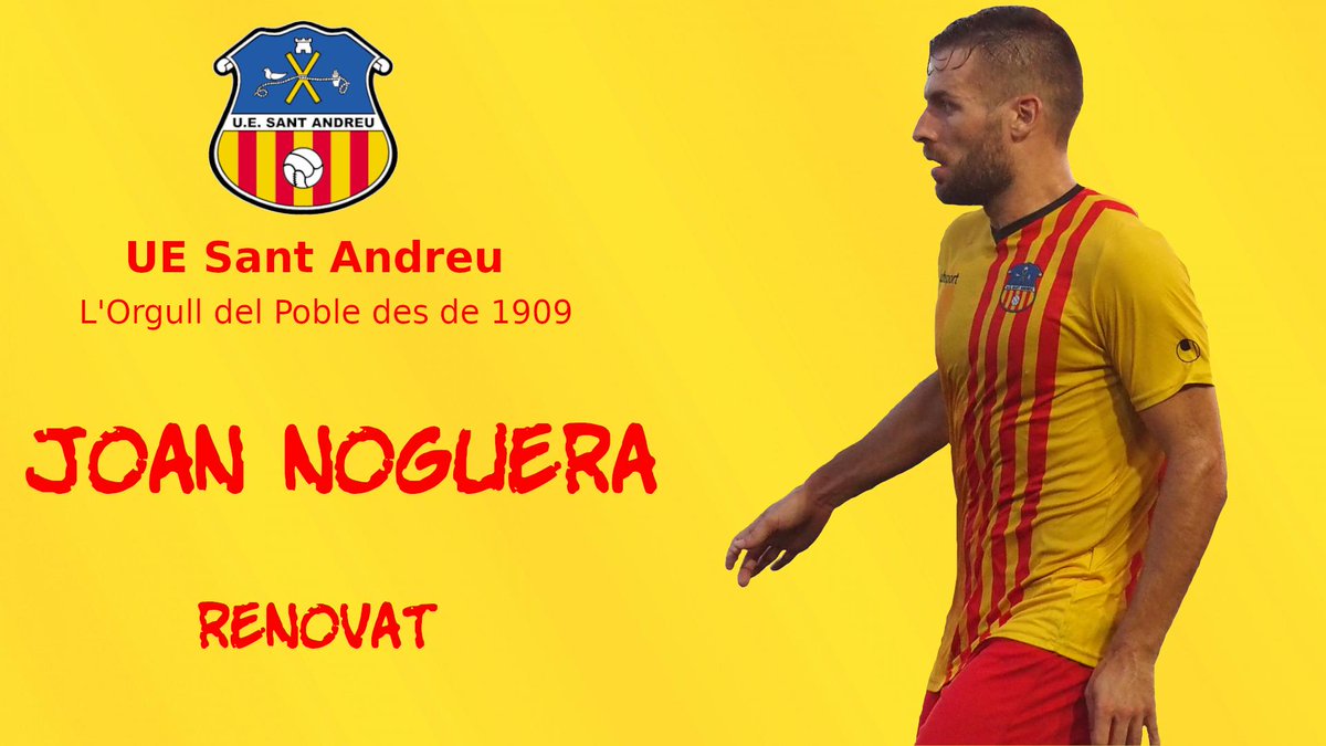 RENOVACIÓ ✅| Joan Noguera renova amb el Sant Andreu i continuarà sent un dels pilars de la defensa andreuenca la pròxima temporada! ⚽️👏🏼🔝 ▶️ uesantandreu.cat/2019/06/noguer…