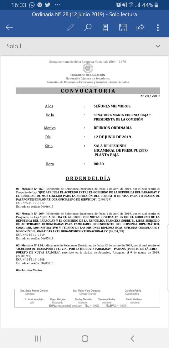 oac_senado's tweet photo. 📜#Agenda| Hoy Mié 12/junio, reunión de comisiones:

08.00: #DerechosHumanos
08.30: #RelacionesExteriores
09.30: #ReformaAgraria
09.45: #Legislación https://t.co/iDk7BPAOZk