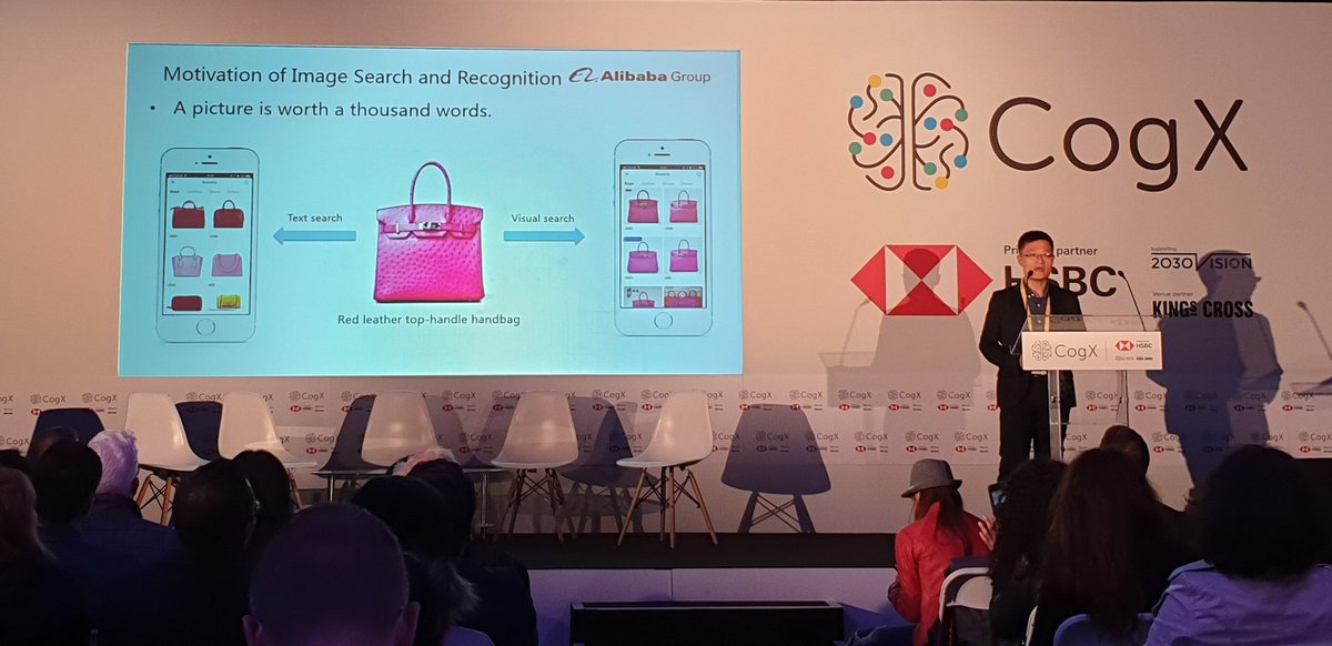 nushkino's tweet photo. Up now on #labtolive #CogX19 we have Pan @AlibabaGroup on Large scale image search and recognition Watch live now https://t.co/RIzD11rXzj @cognition_x #ml #casestudy #ai #image https://t.co/GItceJ6OVj