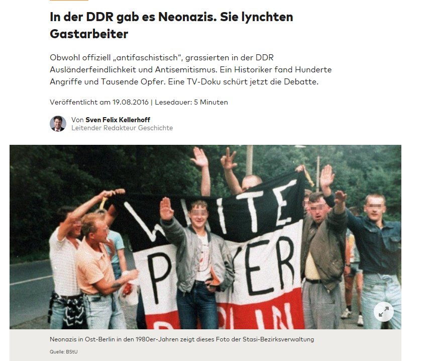 13/ Dealing with the past in the GDR must always be seen in the context of authoritarian governance. A state-controlled discourse on denazification prevented a wide-ranging & autonomous debate within the private sphere of society & lead partly to a preservation of racist ideas.
