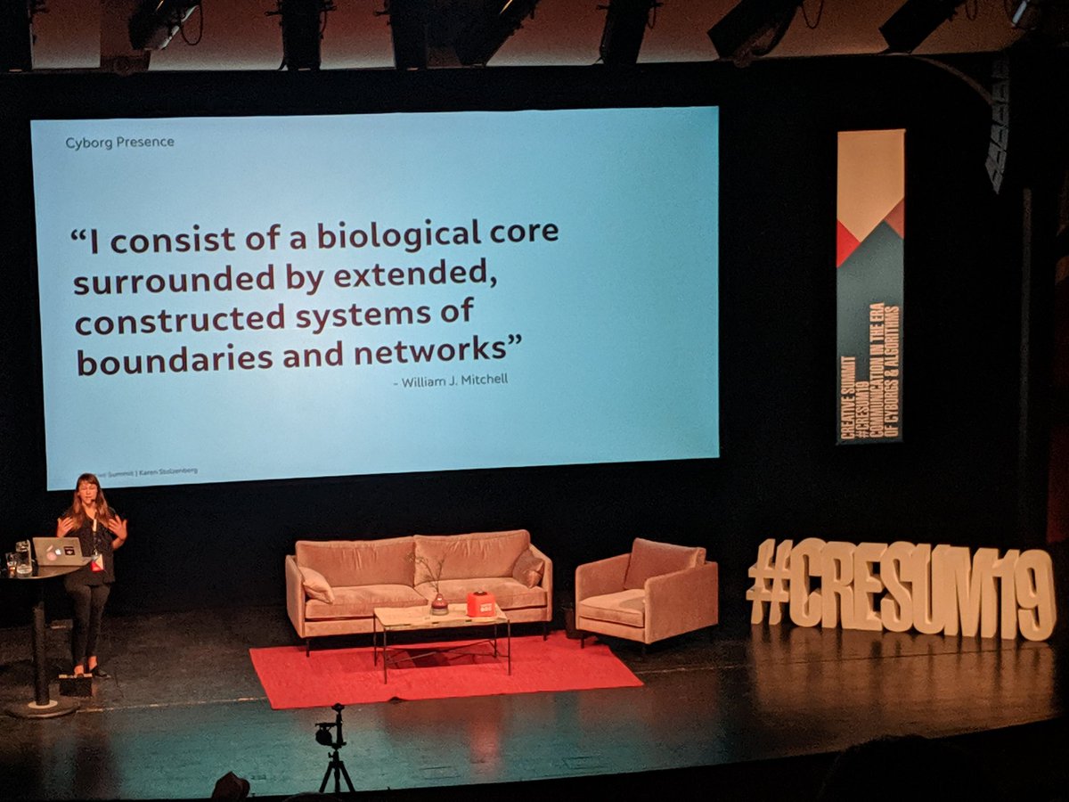 creativeswedes's tweet photo. Wearables make us literal cyborgs. #CRESUM19 talk from Karen Stolzenberg from @magicleap https://t.co/qBtMDtq6s8