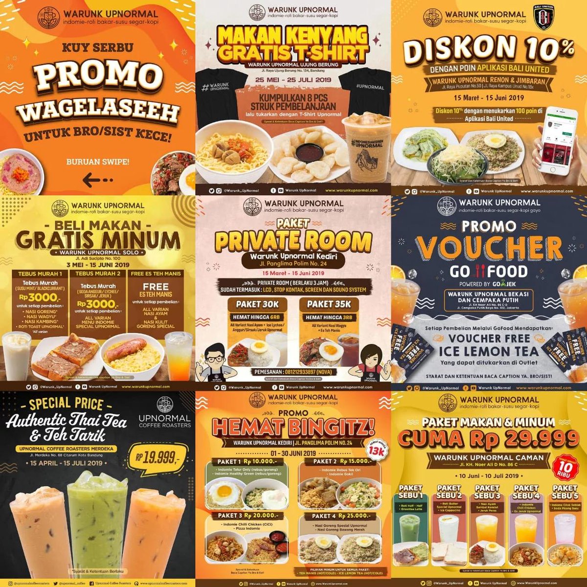 Giladiskon's tweet image. Warunk Upnormal Promo Spesial Juni 2019, Harga Spesial Dan Diskon Menarik! tinyurl.com/y5sb3eeu #warunkupnormal #kafe #restoran #giladiskon #promosi #diskon #infopromo #infodiskon #cafe
