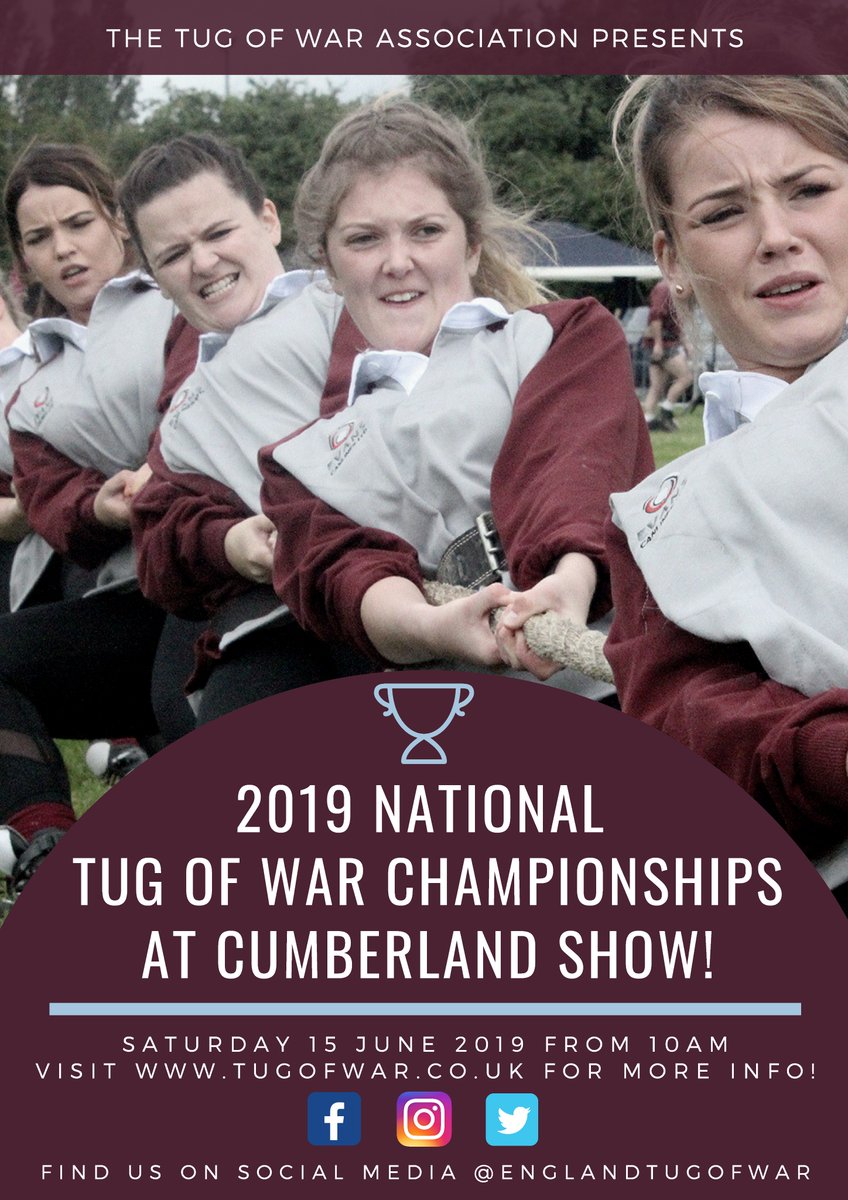 TODAY IS THE LAST DAY FOR PURCHASING ADVANCE SPECTATOR TICKETS FOR THE NATIONAL #TUGOFWAR CHAMPIONSHIPS ON SATURDAY 15 JUNE AT <a href="/CumberlandShow/">The Cumberland Show</a>!!

Tickets can be purchased here - cumberlandshow.co.uk/content/ticket…

#Carlisle #CumberlandShow #CumberlandShow2019 #Cumbria #LakeDistrict #Sport