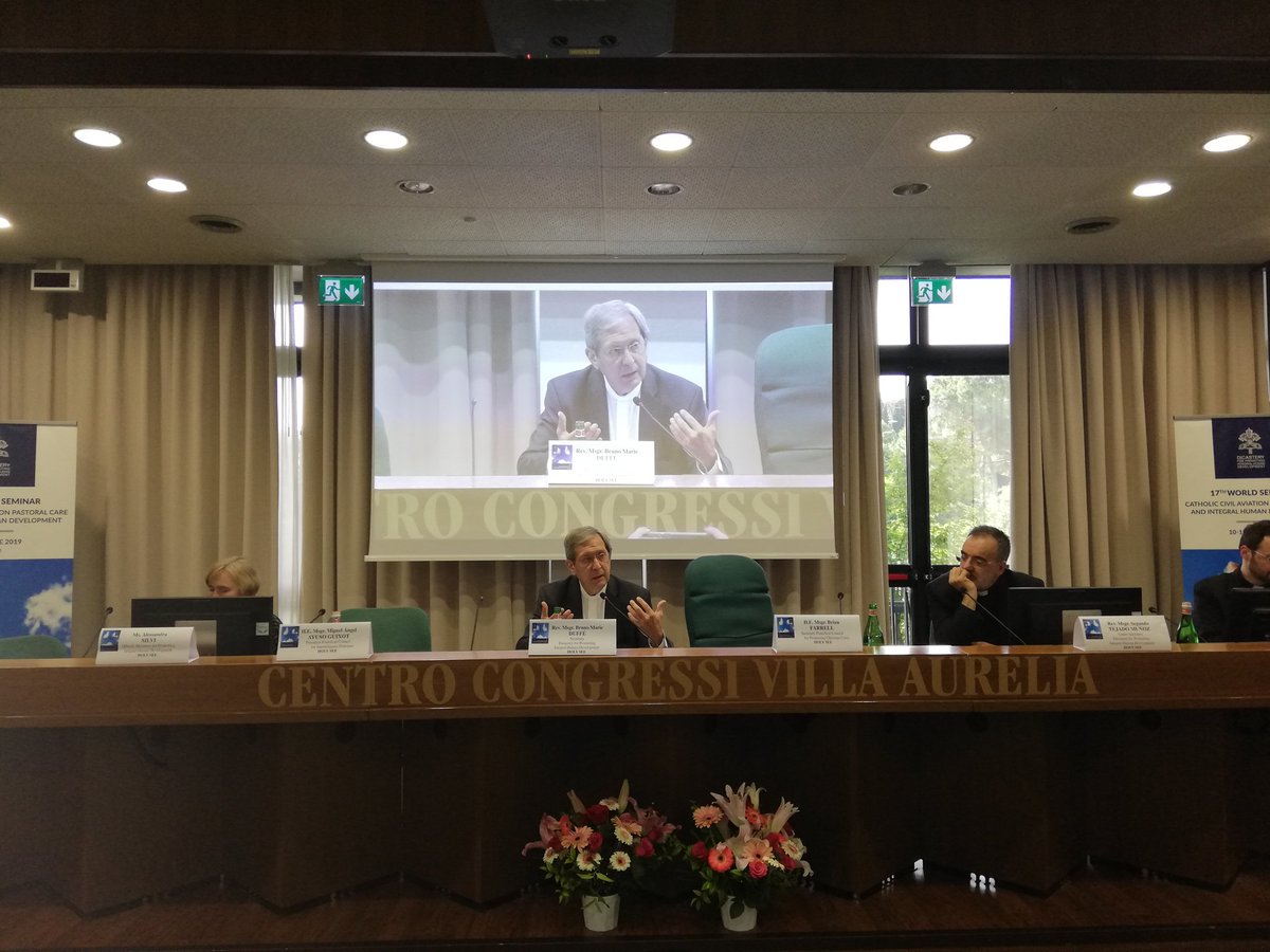 The mission of the outgoing Church in airports is to move from anonymity to encounter and solidarity.  Offer a space and a time for dialogue to give Jesus. It is caring, listening, reassuring.  So Msgr. Bruno Marie Duffe' at the #CivilAviationVatican Seminar #integralhumandev