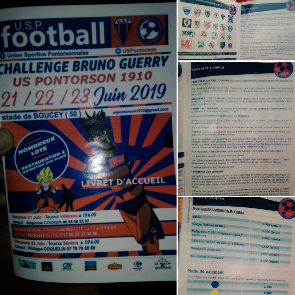 UPontorson's tweet photo. 📣J-9 avant le #ChallengeBrunoGuerry !
🔴🔵L'USP mettra 2 livrets à disposition des clubs venant jouer !
1°Infos Pratiques 💰
2° Règlement du Tournoi 🏆
#lafamillesagrandit #USP1910
Allez l'USP ! 👈 https://t.co/eOB1N5ZERb