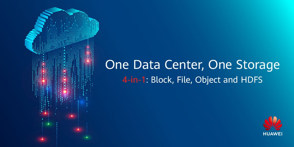 Huawei_Europe's tweet image. Our #FusionStorage 8.0 makes 4-in-1 a reality. It simultaneously supports block, file, object, and Hadoop Distributed File System (HDFS) protocols, allowing a single #storage system to manage an entire #datacenter. Check out: bit.ly/2X50Zo1 #Huawei