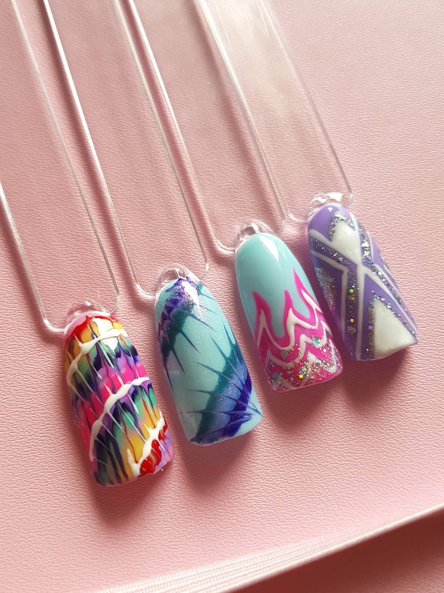 Have you got your festival nails yet? At least if the weather is 🌧 you can cheer yourself up with these awesome tie-dye designs!