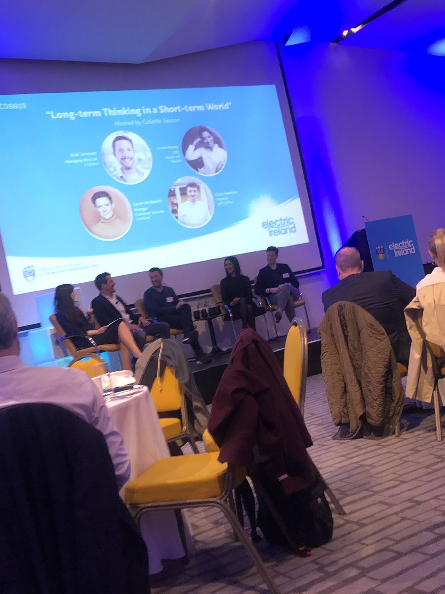 hols's tweet image. Connecting the dots between dolphins, coffee and magnums to achieve long term thinking in a short term world - thank you @ElectricIreland and @SmurfitSchool for this insightful morning #UCDBB19