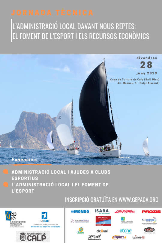 gepacv's tweet photo. Nova jornada tècnica a Calp (Alacant) on es tractará el foment de l'esport a través l'adminstració local.
https://t.co/0DOoGlFamX

@gepacv @calp_ayto https://t.co/ixRDDIJo6k