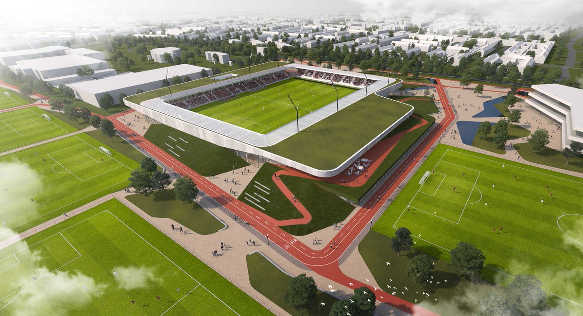 mm_architects's tweet photo. Samen met @FaulknerBrowns en #CULD mogen wij de nieuwe sport- en (be)leefcampus De Braak in @gemeenteHelmond ontwerpen! Een #multifunctionele #sportaccommodatie waarbij gebouw en landschap in elkaar opgaan tot een herkenbaar en groen icoon! Lees hier meer: https://t.co/UA5zjvVmK0 https://t.co/L2Wm4stQYV