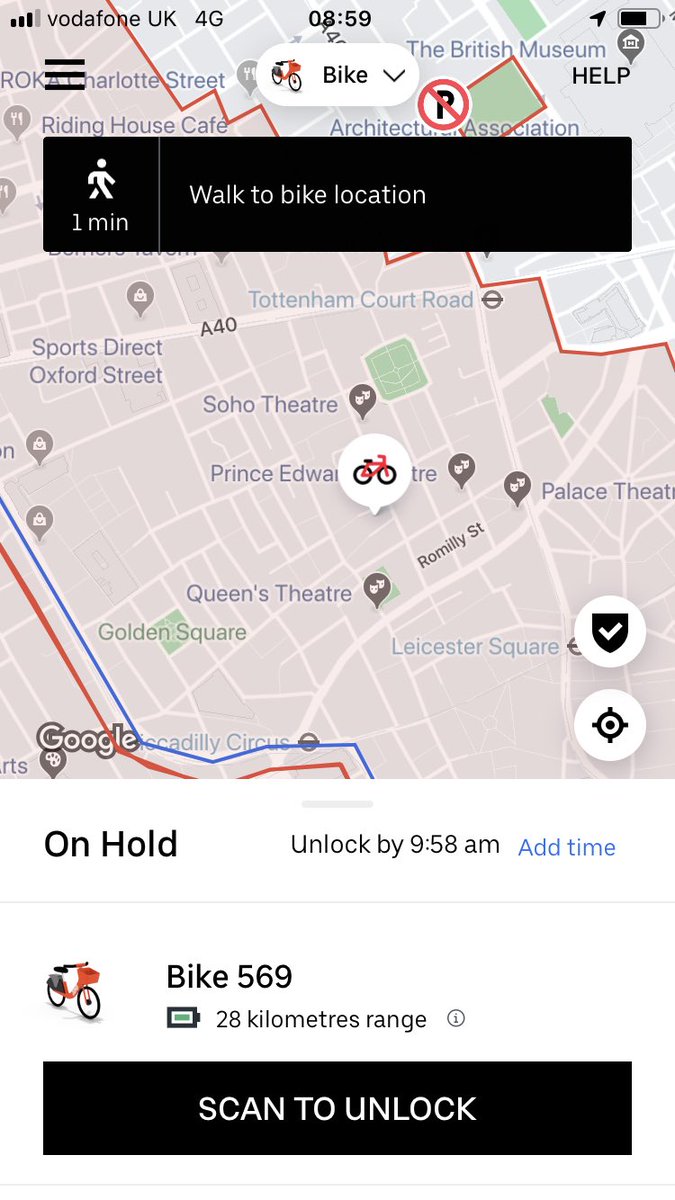 NettletonJames's tweet photo. When your 9am mtg is at Soho House but Jump Bike fine you £10 for parking anywhere in soho. #vcproblems #mobilityfail https://t.co/r9eV21unqm