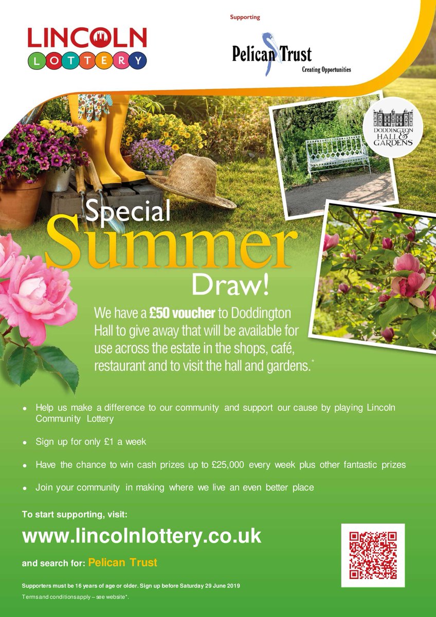 It may not look like summer outside - but you can still bring the sunshine by supporting us via Lincoln Lottery. There's even a £50 voucher for Doddington Hall up for grabs.

Click this link >> lincolnlottery.co.uk/support/lincol… to find out more!