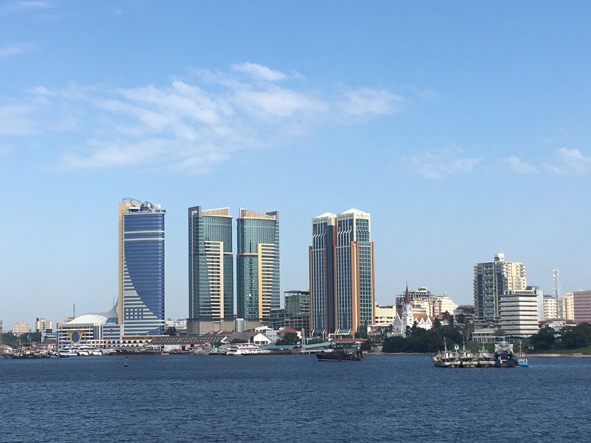 Wa_Mpiira's tweet photo. The impressive skyline at the harbor in Dar. The Africa you won't see on TV. #Dar #myafricanquest #myeastafrica 

cc @jumuiya 

But hey, can we finally open African boarders to all Africans? Could the  EAC lead this way? Scrap visas for all Africans. https://t.co/QFydSm1Q6x