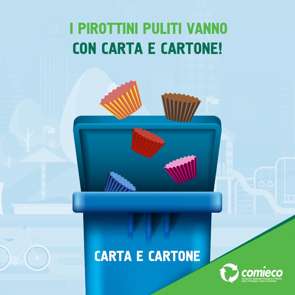 comieco's tweet photo. Un dolce tira l'altro... e poi, dei pirottini cosa fai? 
Stai sereno, perché sono di carta e se sono puliti possono andare con #carta e #cartone! Se invece hanno residui di cibo, li devi conferire nell'organico. Scopri la nostra sezione educational: https://t.co/38ddlK0oLu https://t.co/0RIeW1skdh