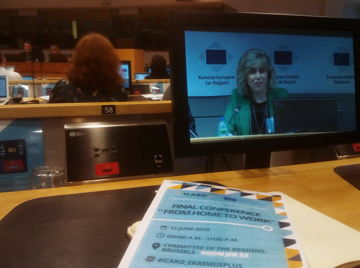earlallEU's tweet photo. #ICARO_ErasmusPlus final conference by @Ef_VET at @EU_CoR. Francisca Munuera from @sef_carm: "#Softskills imply more than a change of curricula, but a change of the way people face employment." #lifelonglearning #euvocationalskills https://t.co/bA8rzJradA