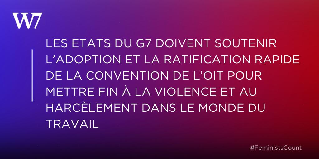 CAREfrance's tweet photo. 📢 Au-delà des engagements pris lors du @G7fr Social, le @Women7Official appelle les pays du #G7 à soutenir l'adoption d'une convention #OIT ambitieuse contre les violences au travail ! Au boulot #ViolenceZero #FeministsCount 👉
https://t.co/B3CPPNtBAe … https://t.co/E7cWNZ0gI5