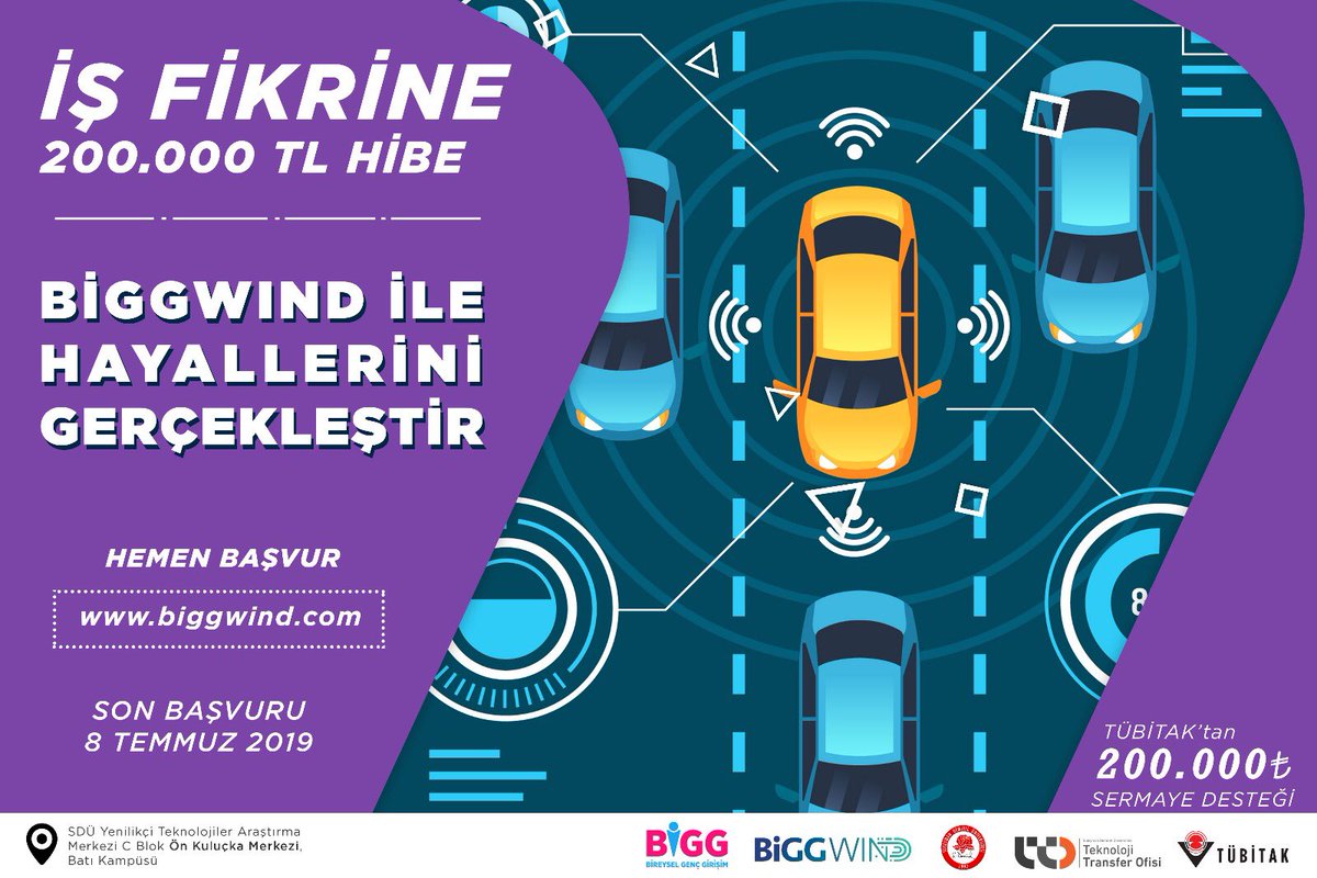 ttosdu's tweet photo. TÜBİTAK 1512 öncelikli alanlardan biri olan 'Akıllı Ulaşım’ alanında yenilikçi iş fikrine sahip genç girişimcilere 200.000 TL hibe desteği! Hayallerini BİGGWind ile gerçekleştir! Başvuru için: https://t.co/9Vqgci5TrX
Son Başvuru: 8 Temmuz 2019
#BİGG #BİGGWind #akilliulasim https://t.co/C4Z3dK7cQ1