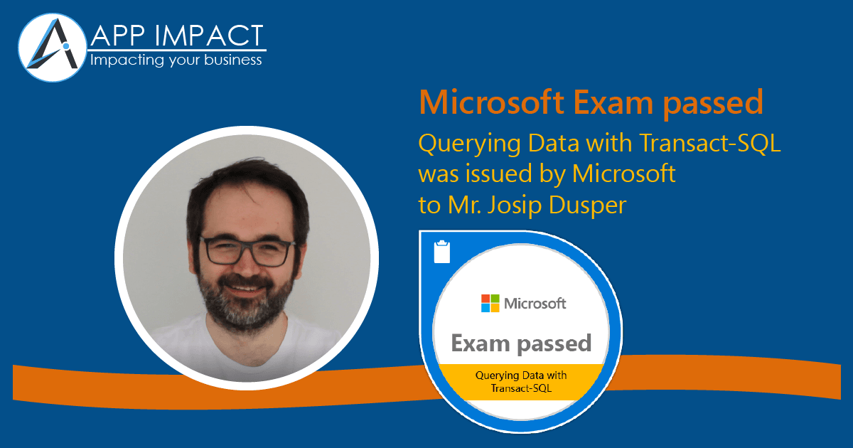 AppImpactHQ's tweet photo. To build products with exceptional quality, you need a team that places quality as #1 priority .
How do you create such a team? By setting a good example of what continuous learning process means.
#AppImpact
#Certified
#MCP #MicrosoftCertifiedProfessional
#SQL https://t.co/Oi44Fi0fWP