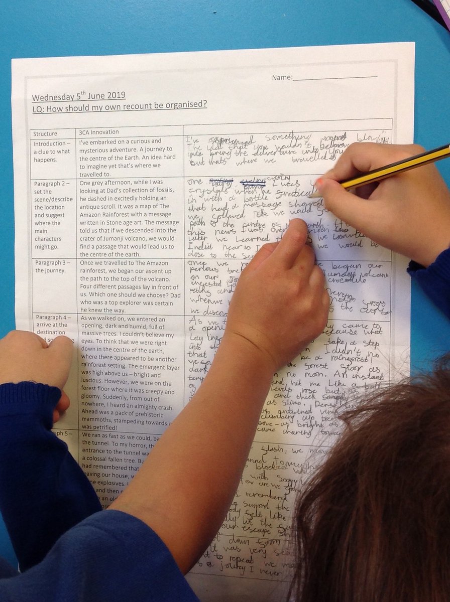 2CS_LPS's tweet photo. We've been pairing up to read through and edit our writing plans in readiness for our final piece - a recount for ' A Journey to the Centre of the Earth' 👀✍🏼🤝#LPSwriting #editingwriting #peerwork https://t.co/nlwQSrvONq