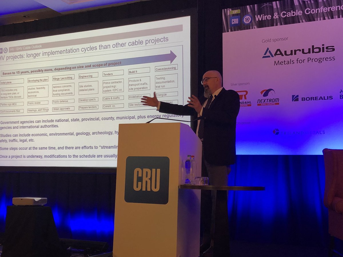 CopperTutorial's tweet photo. Richard Mack @CRUGROUP - major energy projects that include implementation of new and upgraded high voltage cables often have many hurdles in the process. #infrastructure #CRUwirecable #offshorewind #hvcable https://t.co/B4wTGwWoNS