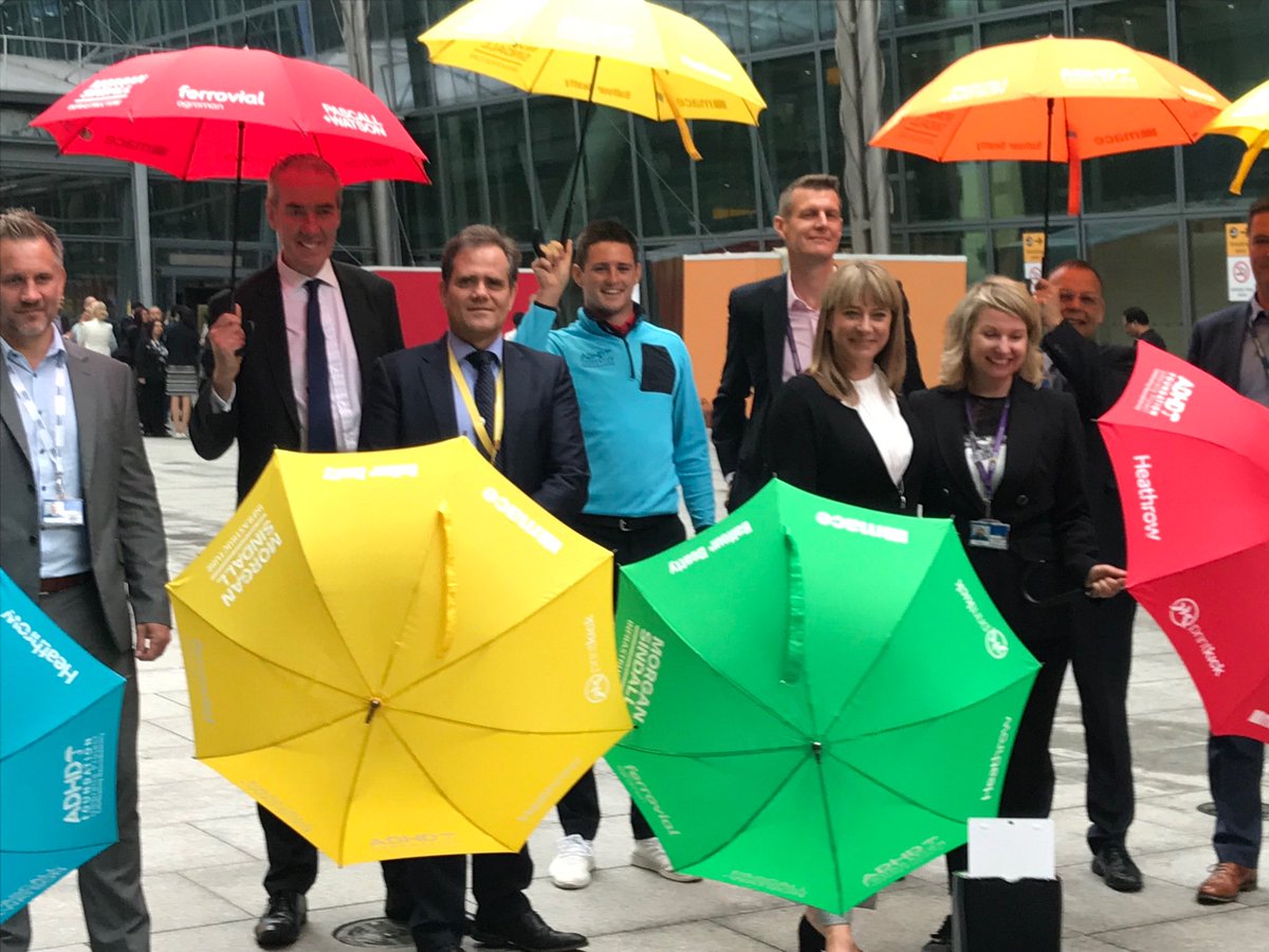NeurodiversityT's tweet photo. The 2019 Umbrella Project Launches today in Heathrow T5 &amp;Liverpool City Centre. Celebrating the intelligence, ability &amp; employability of those with ADHD, Autism, Dyslexia Dyspraxia +. Joined by 100’s of schools &amp; Media City - Join In &amp; post your photo with an☂️ #UmbrellaProject https://t.co/9JDWKbadRq