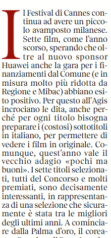 AgisLombarda's tweet photo. Al via oggi #AnteprimedaCannes, 7 titoli per 9 proiezioni. Tutti i #film - in versione originale con sottotitoli - sono presentati in sala da giornalisti e critici cinematografici. Grazie a #PaoloMereghetti e @corrieremilano ! #pochimabuoni 
https://t.co/CpySHhS3yT https://t.co/zKKJhIqp48