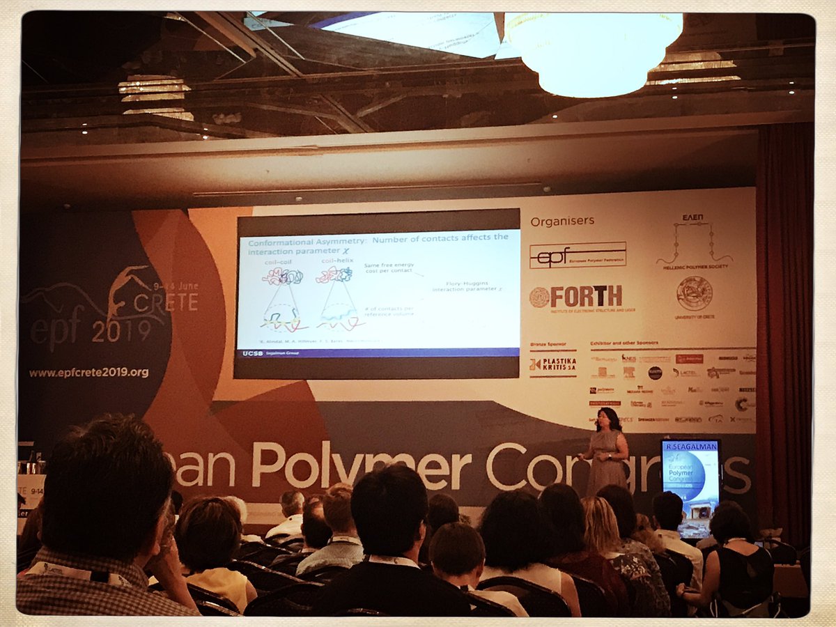 Great talk by @rsegalman about polypeptoids at <a href="/EPF2019/">EPF 2019</a> .