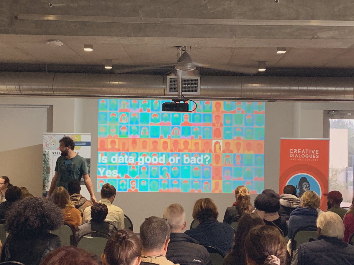 Insightful, funny and scary....the data, luckily not the speaker! Thanks <a href="/tiaandekock/">Tiaan de Kock</a> @StellenboschA #creativedialogues