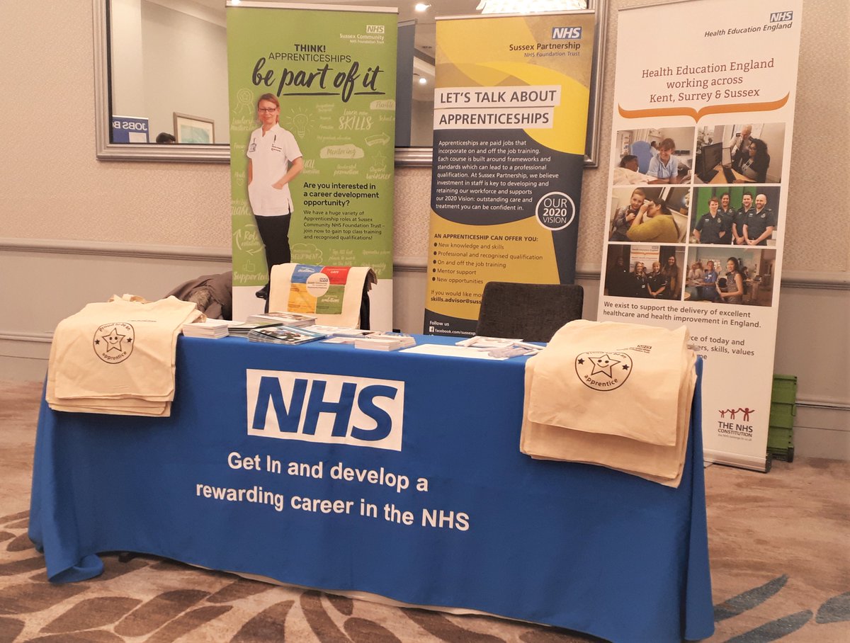 Excited to announce that @sct_careerdev, @sct_jobs, @BSUHApprentices and @SpftA have teamed up at the @TheJobFairs event in Brighton today. 😀🏥 They're at Jury's Inn, 10am-1pm, promoting #NHS apprenticeships and career development opportunities across Sussex. #CommunityThatCares