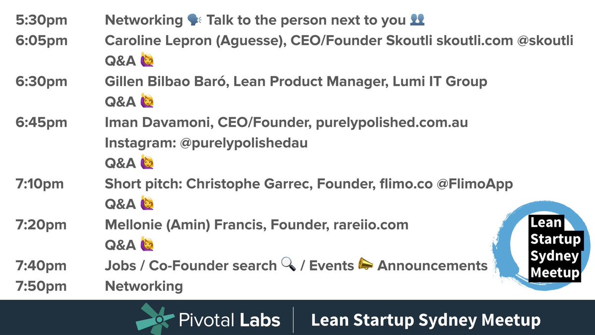 LeanStartupSyd's tweet photo. Gillen Bilbao Baró #Lean PM @lumiitAU  @LeanStartupSyd #LeanStartupSyd #LeanStartup #Sydney #startup #startups https://t.co/MS0WePCOdy
