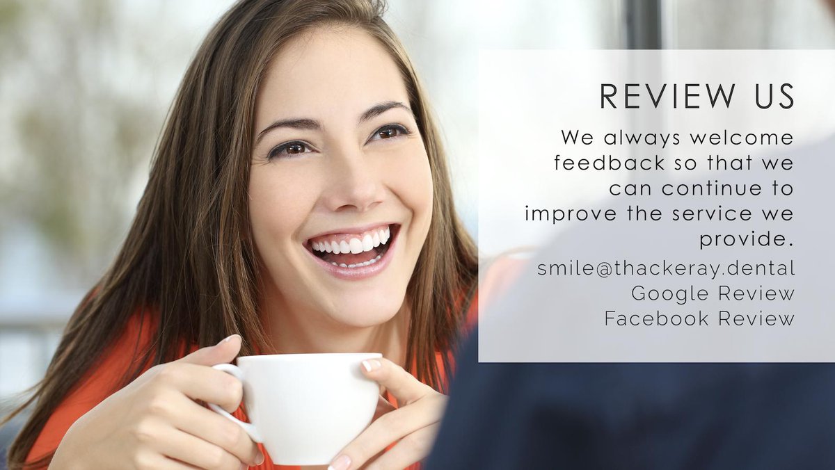 NG18Dentist's tweet photo. R E V I E W   U S ✨
 
👉 Google
👉 Facebook
👉 smile@thackeray.dental    

Thank you! https://t.co/twGcbINJzg