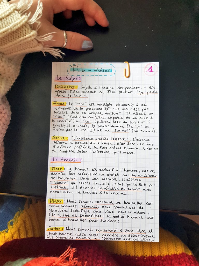 milenart_colors's tweet image. Pour ceux qui sont en galère (ou pas) pour le bac de philo j'ai des bonnes fiches sur chaque thèse