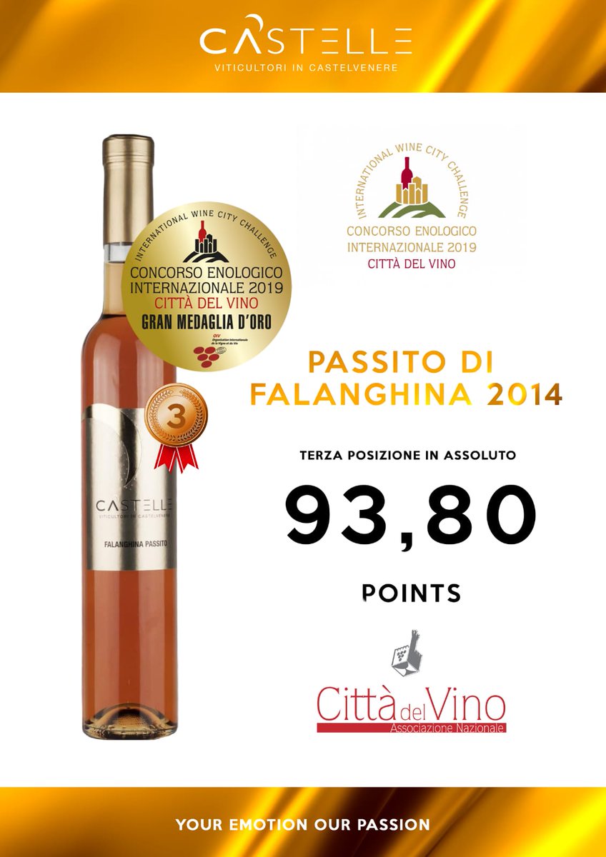 CastelleMoon's tweet photo. #GranMedagliadOro a #cittadelvino, il nostro #Passito. Miglior piazzamento di tutto il #Sannio, prima #Falanghina piazzata. Bilanciato e mai eccessivo,
perfetto per #formaggi e #dolci ma non solo!

More than a #dessertwine!

#winelovers #winediscover #Castellemoon #Castelle https://t.co/Iq6kJ6IvoY