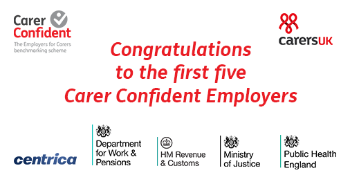 CarersUK's tweet photo. We are delighted to announce our first five Carer Confident employers during #CarersWeek. 

Congratulations to @centricaplc @DWP @HMRCgovuk @MoJGovUK @PHE_uk who have all been awarded the #EmployersforCarers benchmark, Carer Confident

Find out more at https://t.co/hx8Pik5ryi https://t.co/S7D9gnHFw6