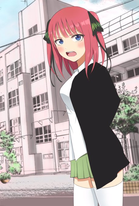 アカウント移行しましたさんがTwitterに投稿した中野二乃(五等分の花嫁)のイラスト。