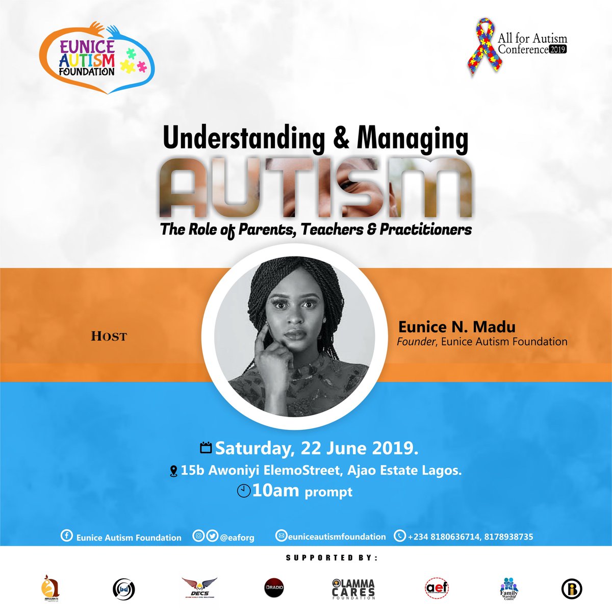 EAFOrg's tweet photo. Meet the #Host of #AFAC2019 Eunice N. Madu @yunees_nk
Register & reserve your seat by clicking this link https://t.co/mnTCaAubsD
#autism #autismawareness #autismmemes #autismconference #allforautism #autistic #autistics #autistickids #autisticchildren https://t.co/8jnx9lWTGr
