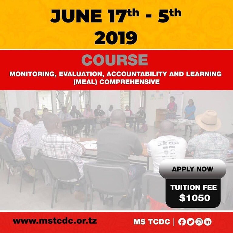 OneYoungAfrica's tweet photo. Sign up for the upcoming training at @MSTCDC and enhance your Monitoring and Evaluation skills.
#Knowledge4Change #YouLead19 #YouleadSummit #African #Youth #Motivation #Leadership #Rwanda #Burundi #SouthSudan #eac #tellyourstory https://t.co/im2yrmVMt4