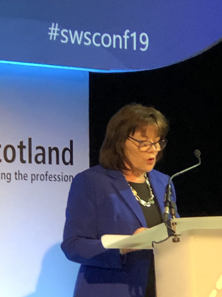 iona_colvin's tweet photo. Cabinet Secretary @JeaneF1MSP opens #swsconf19 talking about reform of adult social care based on human rights @socworkscot @ScotsSW @SSSCnews @CareInspect https://t.co/sdiNK5Mr4i