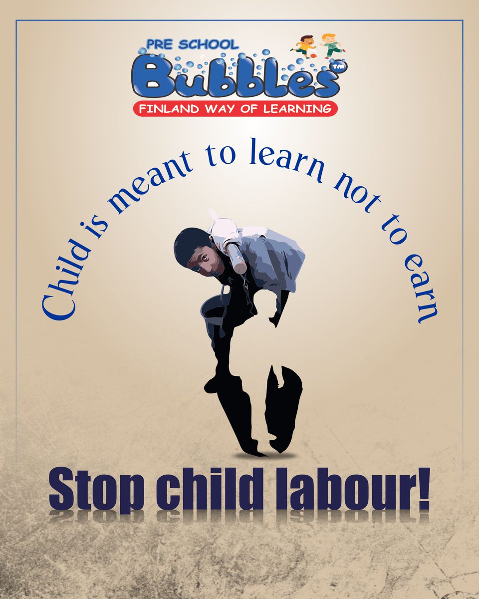 bubblesplayway's tweet photo. Life of little ones is destroyed when child labour is employed.
Stop child labour.

#antichildlabourday #childlabour #stopchildlabour #bubblesplayway #children #futureofnation https://t.co/aVQ5I6knwL