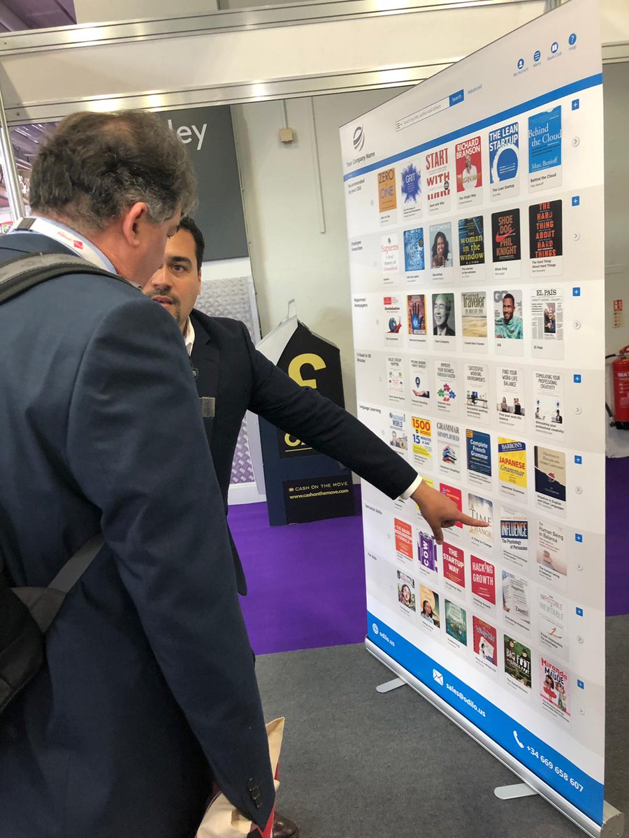 Good morning from the <a href="/FestivalofWork/">Festival of Work</a> taking place at @olympia_London. 🇬🇧
Join us at STAND G90, and get a sneak peek of our #intelligentdigitallibrary; the ultimate benefit for employees. 
The exhibition is free! #FestivalOfWork #employeebenefits #HR
odilo.us/librarian/read…