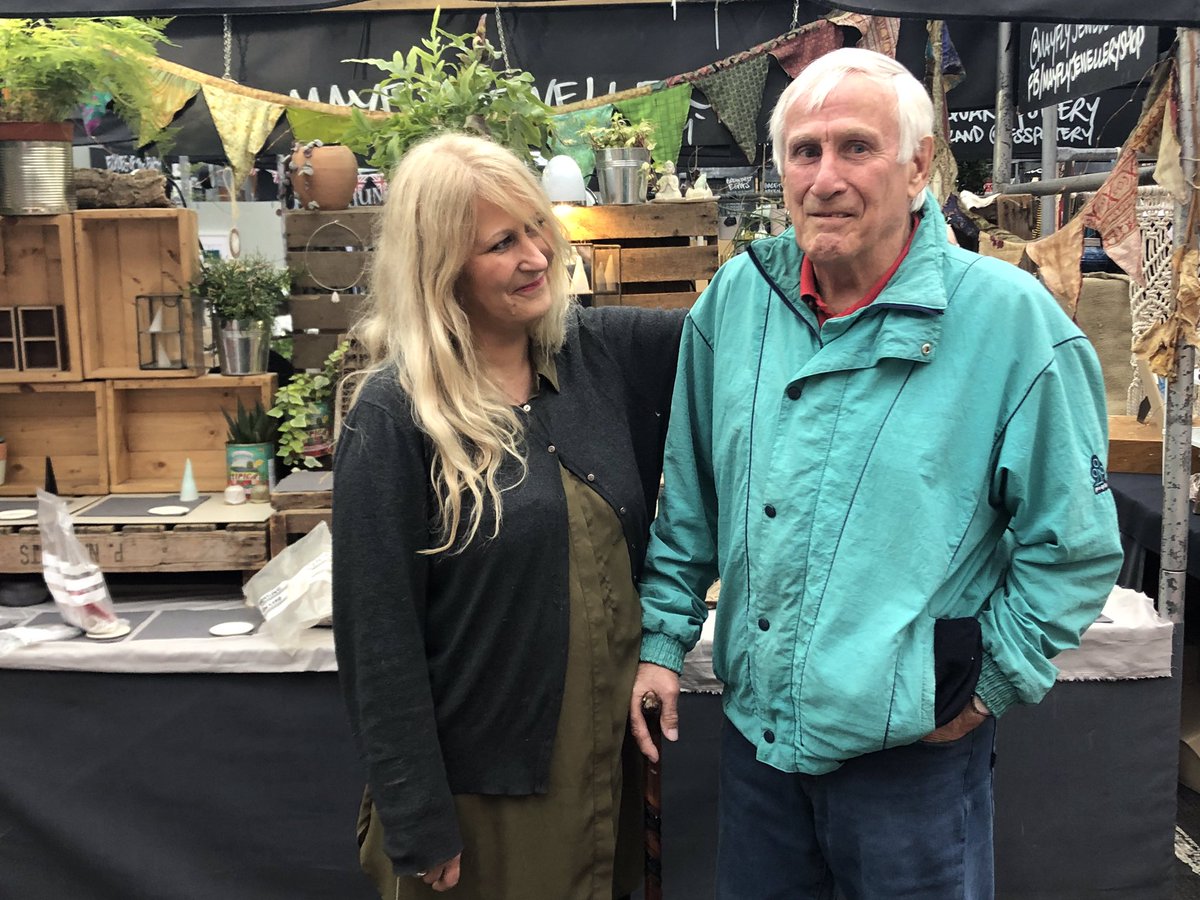 altrinchammkt's tweet photo. Here’s Lesley from @mayflyjewellery with her lovely dad. Why not bring yours down to @altrinchammkt this weekend and #treat him? From #plants to #handmade cufflinks to #chocolate to #ManCity or #manutd prints, we’ve something as special as he is #FathersDay19 #fathersdaygifts https://t.co/SG2Zb1vfDA