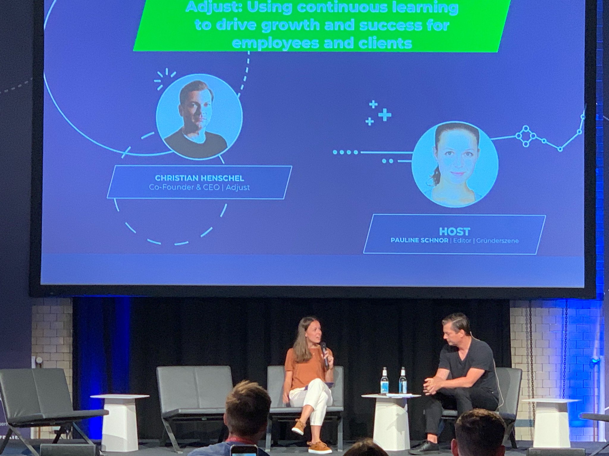 Adjust Our Co Founder And Ceo Chdotcom Joined Gruenderszene S Pauline Schnor On The Main Stage At Heureka To Discuss Adjust Using Continuous Learning To Drive Growth And Success For Employees And