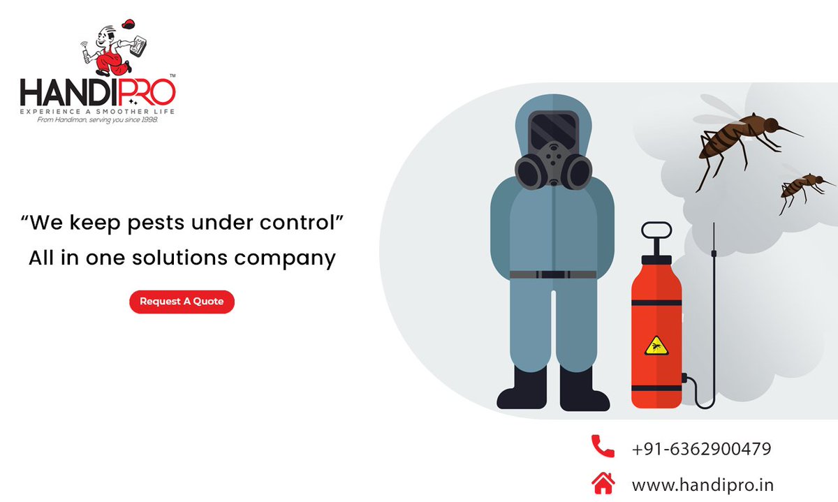 Handipro1's tweet photo. Pest Control service over a decade!!
For more visit https://t.co/BK6PfEqAgJ

#Pestcontrol #PestControlServices #SpecialOccasionCleaningServices #CleaningServices #DeepCleaning #Electricalrepairs #Handipro #Electrical #Bangalore https://t.co/CS5UuZgRtx
