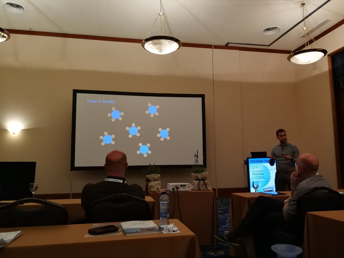 Another fascinating talk from the @Filip_Du_Prez group by Christian Taplan of <a href="/ugent/">UGent</a> <a href="/CMaC_UGent/">CMaC</a> on the topic of Vitrimers at the <a href="/EPF2019/">EPF 2019</a> conference.