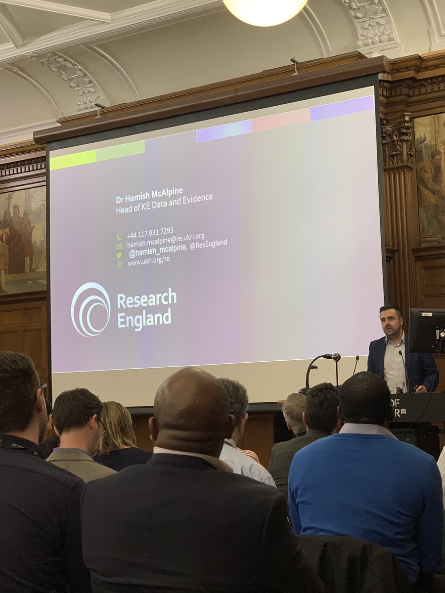 begumru's tweet photo. Lots to take in about #Knowledge #Exchange from @hamish_mcalpine @ResEngland talk at @UniWestminster’s #KnowledgeExchangeFramework #KEF event. https://t.co/IXCOeJwtwP