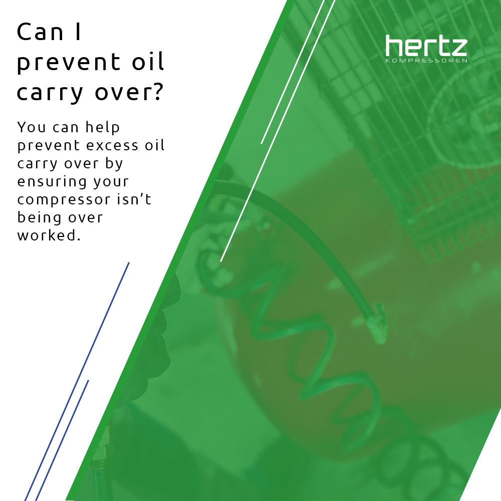 You can reduce oil carry over by running the compressor as cool as possible and by making sure there are no leaks 😄

Also ensure that the outlet pressure regulator on the compressor is set as low as possible ⚙️
#HertzKompressoren