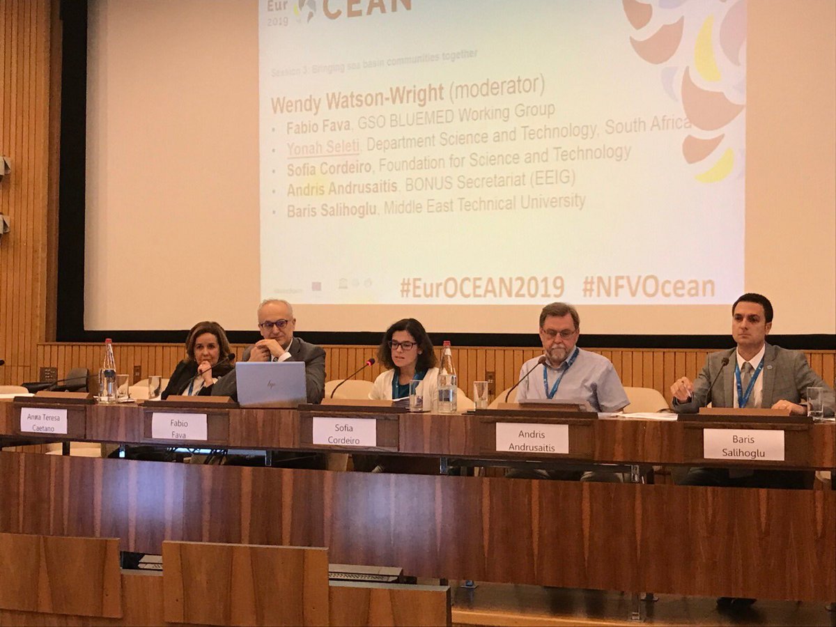 Our director and the coordinator of Black Sea CONNECT CSA @SalihogluBaris spoke at the #EurOCEAN2019 'Bringing Sea Basin Communities Together': 'Wheel is already turning' he said, and the ‘inter-basin collaboration is underway’. @BANOS_CSA @EMarineBoard @AllAtlanticO  @BlueMedEU