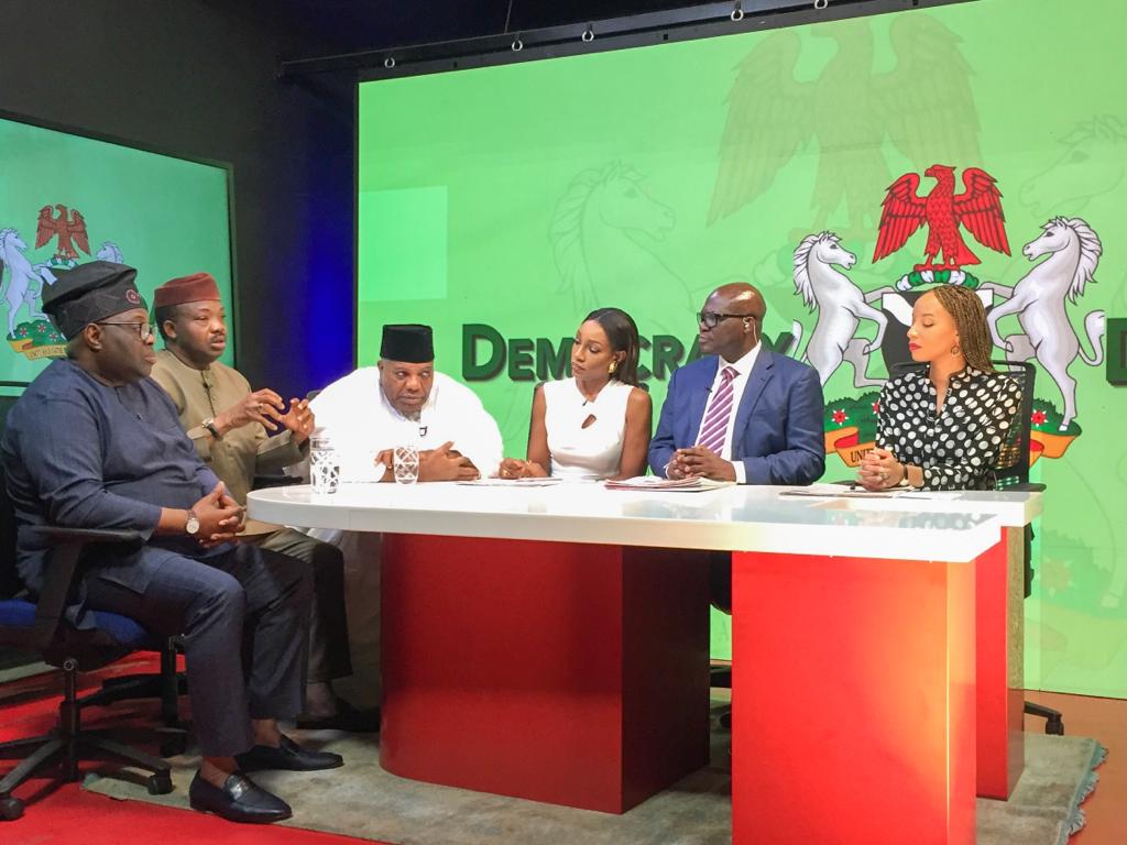 DeleMomodu's tweet image. I was a guest with my Brothers DR DOYIN OKUPE and YINKA ODUMAKIN on the morning show of the ARISE NEWS CHANNEL to discuss the significance of June 12, 1993 Presidential election which was won by CHIEF MOSHOOD KASHIMAWO OLAWALE ABIOLA...